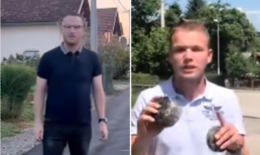 Član Narodnog fronta rukama kidao Stanivukovićev "predizborni asfalt" (VIDEO)