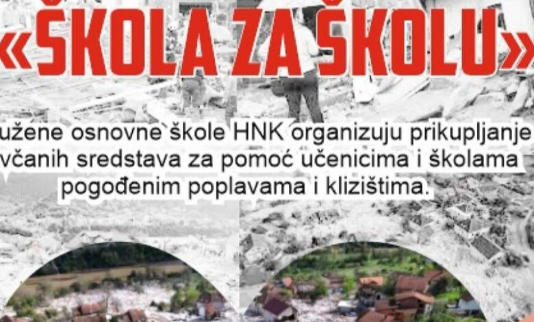 “Škola za školu”: Školarci prikupili 56.968 KM za pogođene poplavama